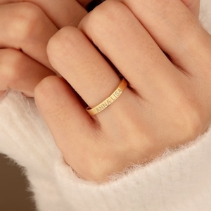 Cadeau fête des mères, bague de promesse, bague personnalisée, bague gravée, bague meilleure amie, bague à superposer, bague de promesse pour elle, cadeau pour maman