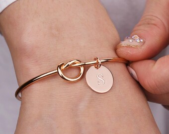 Bridesmaid gift, Knot bracelet, bracelets for women, bridesmaid bracelet, Best friend gift, Custom bracelet, flower girl gift,