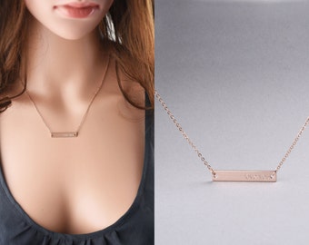 Custom coordinate necklace Personalized Gold Bar Necklace Personalized Wedding Gift Gps Coordinates Gift Latitude Longitude necklace