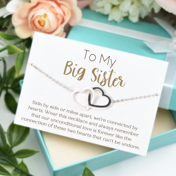 Big Sister Necklace Gift Sister Gifts Big Sister Birthday Gift for Big Sister Jewelry Gift for Sister Custom Initial Necklace Gift Card