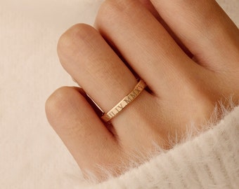 Gold Ring Stack•Personalized Ring•Custom rings•Thumb ring•Engraved Ring•Stacking Ring•Gold Ring for Women•Best Friend Ring•Name ring R1