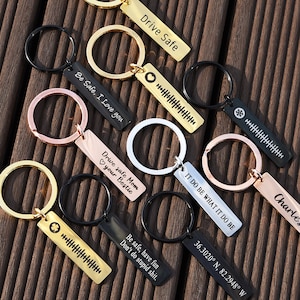Song Keychain with QR Code Keychain, Personalized Keychain, Personalized QR Code With Sound Wave Keychain, Custom BTS Keychain