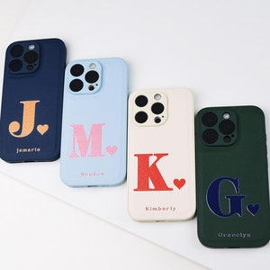 Custom Engraved Leather iPhone Case Name IPhone Case Personalized with Initials or Monogram – Compatible with iPhone 16/15/14 Pro Max
