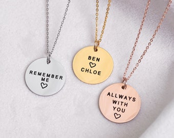 Personalized Engraved Necklace, Name necklace, Coordinates Necklace, Custom Engraved Necklace for Women, Christmas gift, Customized Jewelry