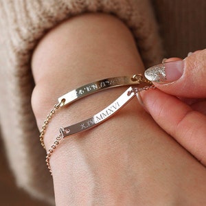 Personalized Bracelet for women,Bridesmaid gift,Friendship Bracelet,Roman numerals bracelet,Coordinates bracelet,Custom bracelet Inspiration