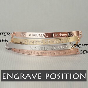 Personalized inspirational bracelet, Personalized Bar Bracelet, Custom Bar Bracelet, Inspirational Quotes, Roman numerals,Nameplate, image 2