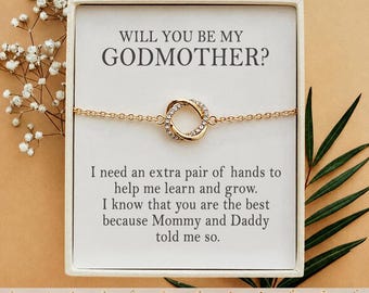 Godmother Proposal Gift, Will you be my Godmother?, Godmother Gift, Godmother Jewelry and Card Godmother Proposal Bracelet