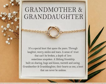 Grandmother Granddaughter bracelet, Gift from Granddaughter, Grandma Christmas Gift, Mothers day gifts for Grandma, Granddaughter Gift