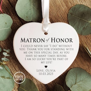 Matron of Honor Gift From Bride, Ornament, Matron of Honor Gift Ideas, Bridal Party Gift, Wedding Party Gift Ideas, Matron of Honor proposal