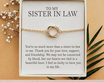 Sister in Law Gift, Birthstone Sister in Law Bracelet, Gift for Sister in Law on Wedding Day, Sister in Law Birthday Christmas gift jewelry