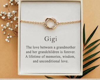 Gigi Bracelet with Birthstone, Gigi Gift, Grandma birthday gift, Grandma jewelry, Mothers day gifts for Gigi, Grandma Christmas gift