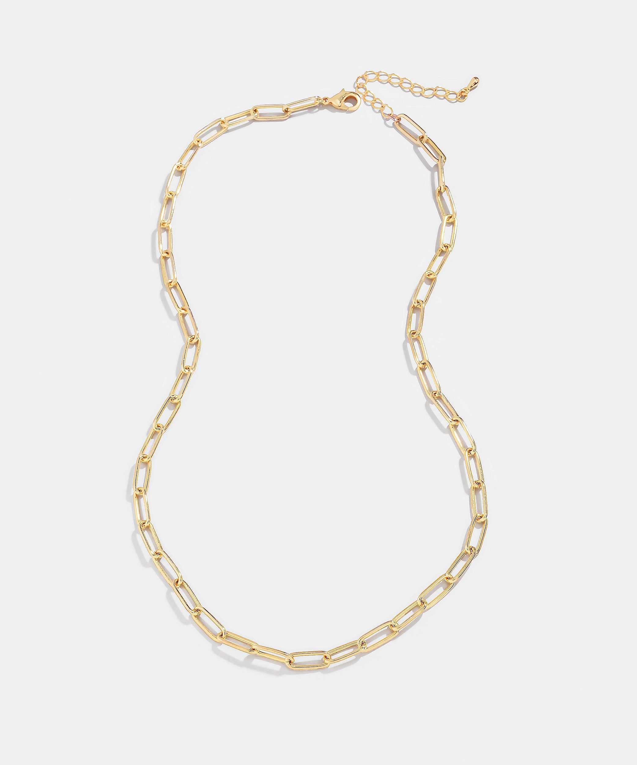 Gold Elongated Rectangle Chain Necklace Rectangle Link Chain Etsy