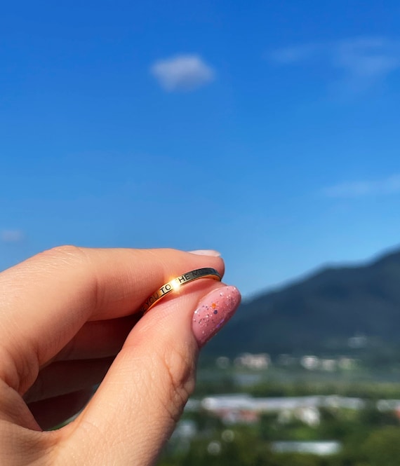 Stackable Ring Engravedthumb Ringname Ringfirst Time Mom - Etsy