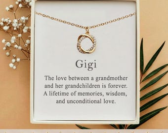 Gigi Necklace, Grandma Necklace, Gigi Gift, Grandmother birthday gift, Grandma jewelry, Mothers day gifts for Grandma, Knot necklace