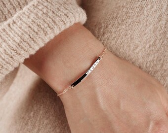Personalized Name Bracelet Personalized Bracelet for Women Gold Bar Bracelet Monogram Initial Bracelet Friendship Custom Bracelet