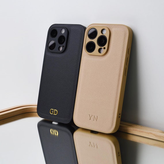 Personalized Initial Phone Case, Embossed Phone case, Name iPhone Case, iPhone 17 Case, Personalized Leather iPhone Case