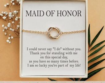 Maid of Honor Gift with Birthstone Maid Of Honor Bracelet, Bridal Party Gift, Wedding Party Gift Ideas, maid of honor proposal Bracelet