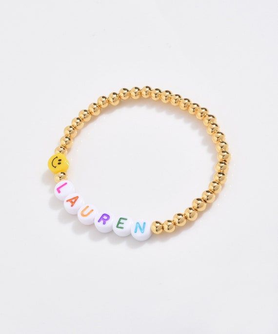4mm 14k Gold Filled Bead Bracelet with X O X O Letter Beads