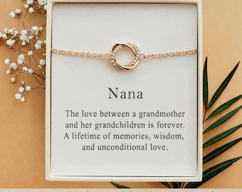Nana Bracelet with Birthstone, Nana Gift, Nana birthday gift, Grandma jewelry, Mothers day gifts for Nana, Grandma Christmas gift