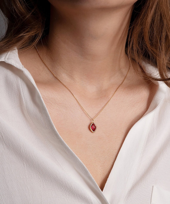 Family Birthstone Necklace Handcrafted 