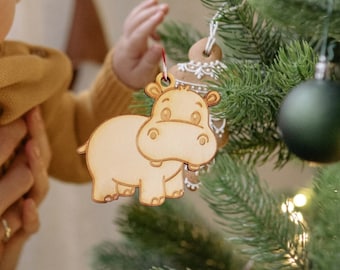 hippo ornament, hippo christmas ornament, animal ornament, baby ornament, zoo christmas ornament, animal ornament, baby stat ornament, boy o
