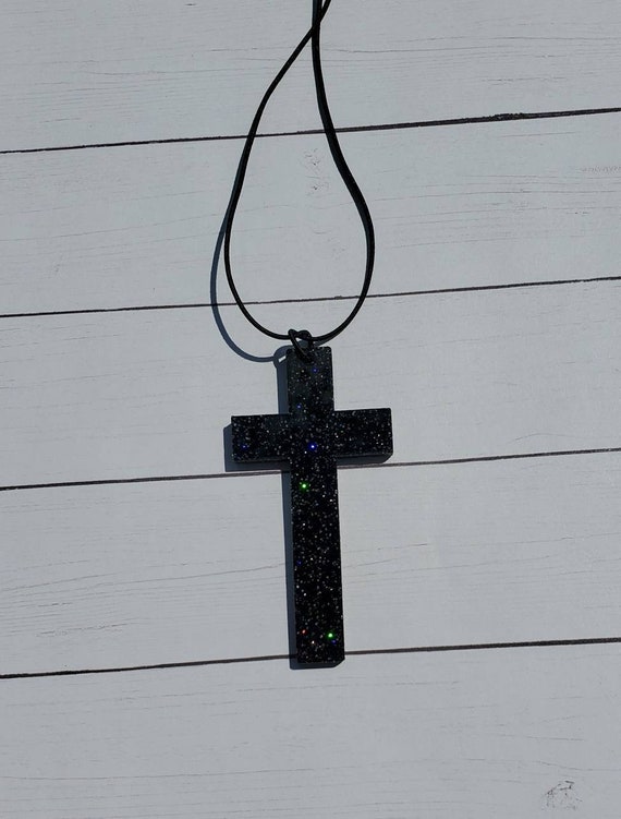 Glitter Cross, Rearview Mirror Charm, Cross Car Charm, Faith  display picture 1