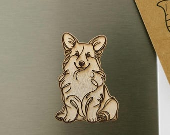 Corgi magnet, dog memorial magnet, pet magnet, corgi gifts, dog gifts, refrigerator magnet, pet gift, corgi decor, corgi stuff, corgi wood