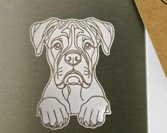 Boxer magnet, boxer dog magnet, white boxer, pet magnet, boxer gifts, dog gifts, refrigerator magnet, pet g8fts, white dog christmas, memori