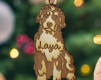 bernedoodle ornament, bernedoodle christmas ornament, bernedoodle gifts, bernadoodle dog, memorial ornament, pet ornament, puppy ornament, l