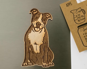 Pitbull magnet, Pitbull dog magnet, dog christmas, pet magnet, Pitbull gifts, dog gifts, Pitbull refrigerator magnet, Pitbull christmas gift