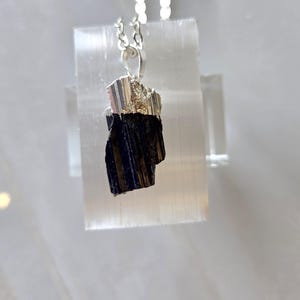 Black Tourmaline necklace, tourmaline nugget, boho necklace, hippie necklace, silver tourmaline, black necklace, black jewelry,