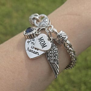 a piece of my heart is in heaven bracelet, remembrance bracelet, memorial bracelet, loved one with wings charm, in memory of bracelet gift