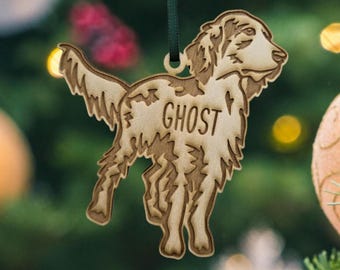 English Setter ornament, Setter christmas ornament, Setter ornament, pet memorial ornament, engraved memorial Setter gifts, pet ornament