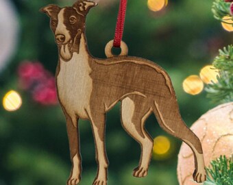 whippet ornament, whippet christmas ornament, whippet gifts, whippet puppy, whippet art, whippet dog, pet ornament, dog ornament, whippet de
