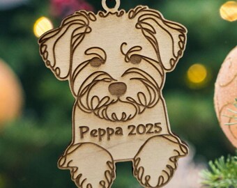 schnoodle ornament, schnoodle christmas ornament, dog ornament, pet ornament, schnoodle stuff, schnoodle gifts, schnoodle face, custom schno