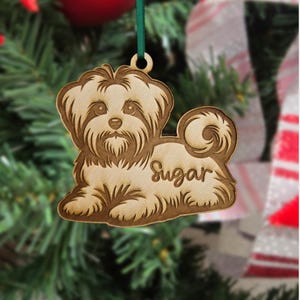 maltese ornament, maltese christmas ornament, maltese dog ornament, pet memorial ornament, maltese gifts, maltese memorial, maltese wood