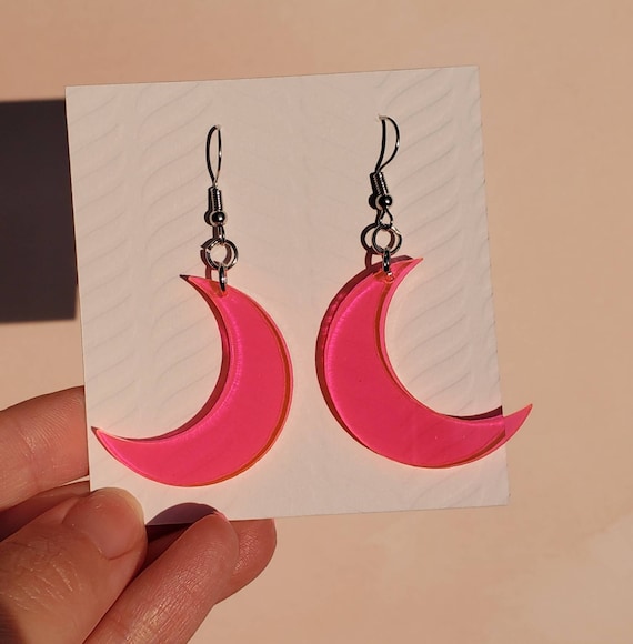 Pink moon earrings deals