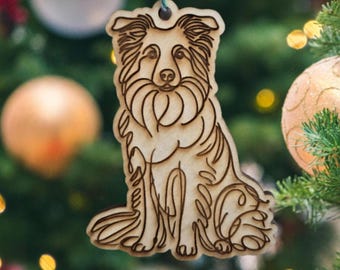 Australian shepherd ornament, Australian shepherd christmas ornament, aussie pet ornament, aussie memorial ornament, angel aussie dog orname