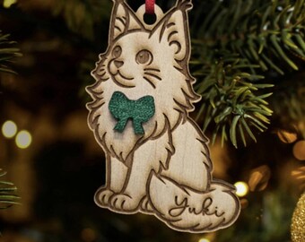 Maine coon cat ornament, cat christmas ornament, fluffy cat ornament, big cat ornament, cat gift, pet ornament, maine gift, coon ornament