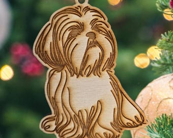 shih tzu ornament, dog christmas ornament, shihtzu christmas ornament, memorial ornament, pet ornament, shih tzu gift, secret santa dog