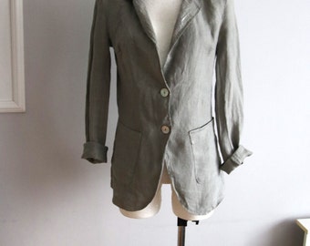 Vintage gray jacket, linen,  size EUR36, UK 8, US 4,