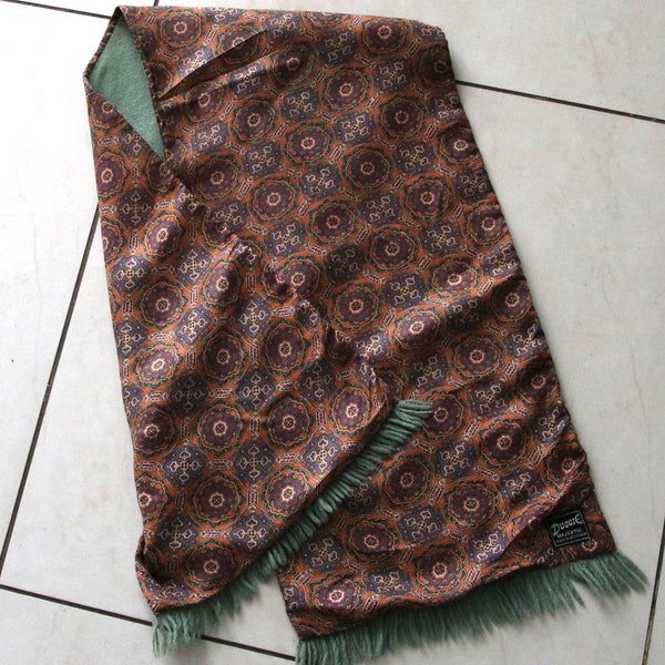 Vintage scarf, DUGGIE, Britain, men's vintage scarf, silk scarf,  wool,  reversible,