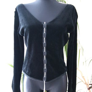 Black blouse, gothic, velvet, size EUR 36, UK 10, US 6