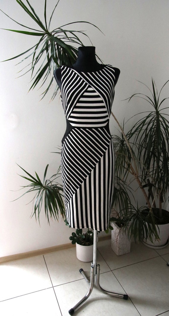 Vintage Dress Striped Pencil Dress Pepperberry Casual Wome Eur 36 UK 8 US 4 Etsy