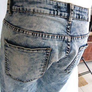 Vintage Jeans, Frau, Marmorjeans, Löcher, Abschürfungen, Boyfriendjeans, EUR 36, UK 8, USA 6