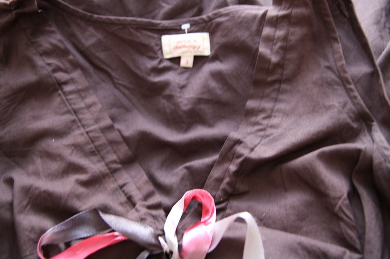 brown color Long dress Summer dress cotton size 4244 cotton material Vintage
