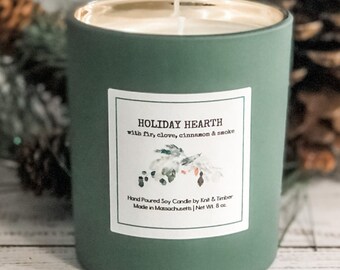Holiday Hearth Soy Candle | Hand Poured | Ceramic Vessel