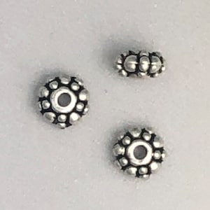 50 or 100 beads - 6 x 3mm Antique Silver Tone Spacer Beads • Small Spacer Beads • Jewelry Making • Beading Supplies