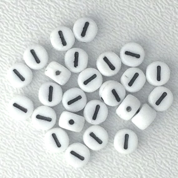 White Alphabet Bead Letter I Porcelain Alphabet Beads Etsy