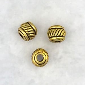 50 pcs - 5mm Round Gold Spacer Bead - Antique Gold Tone Spacer Bead - Jewelry Making - Beading Supplies